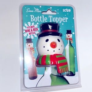 ICup Snow Man Bottle Topper Fits Wine & Beer Bottles